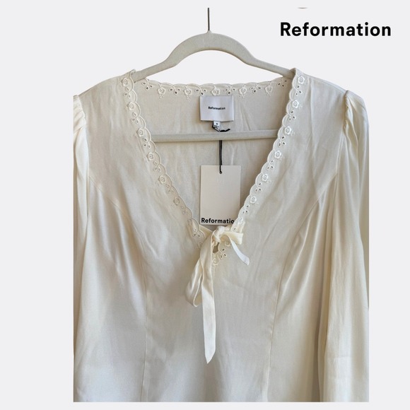Reformation Vivia Top Go Summer – Size 8 – Ivory – NWT - Picture 3 of 8